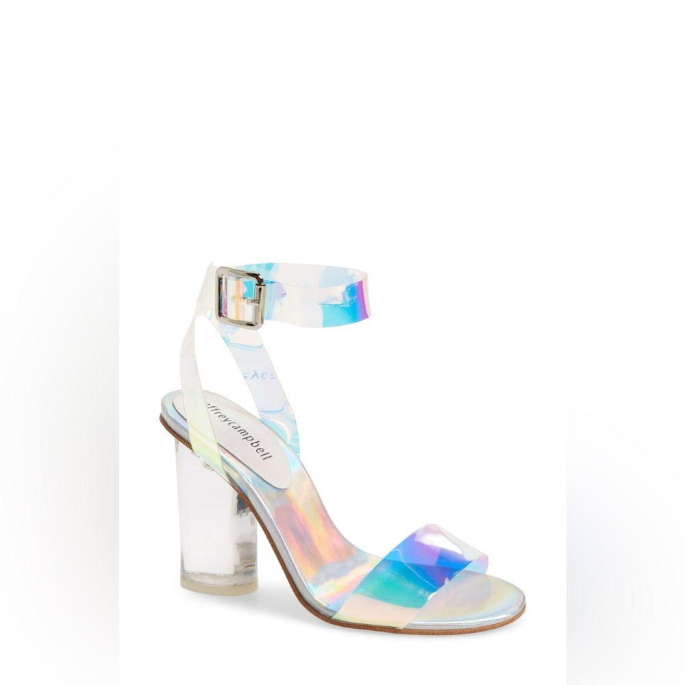 Jeffrey Campbell Clear Iridescent Heeled Sandals